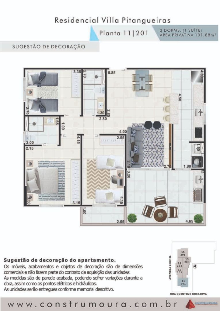 Apartamento à venda com 3 quartos, 101m² - Foto 2