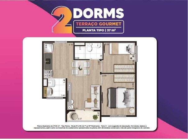 Apartamento à venda com 2 quartos, 37m² - Foto 18