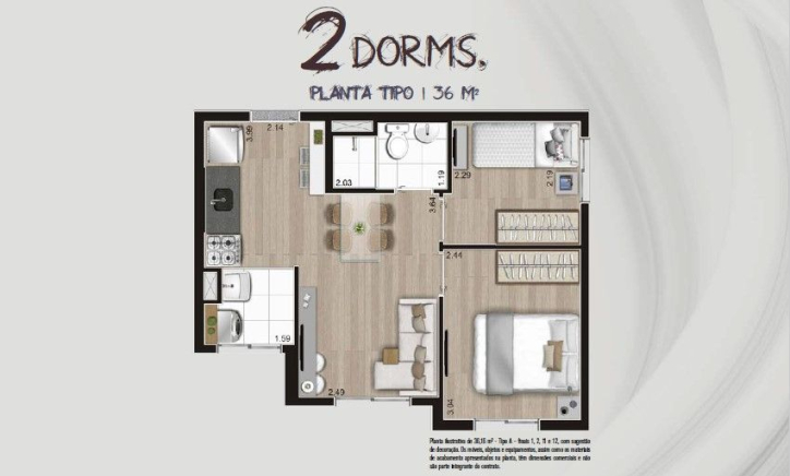 Apartamento à venda com 2 quartos, 36m² - Foto 11