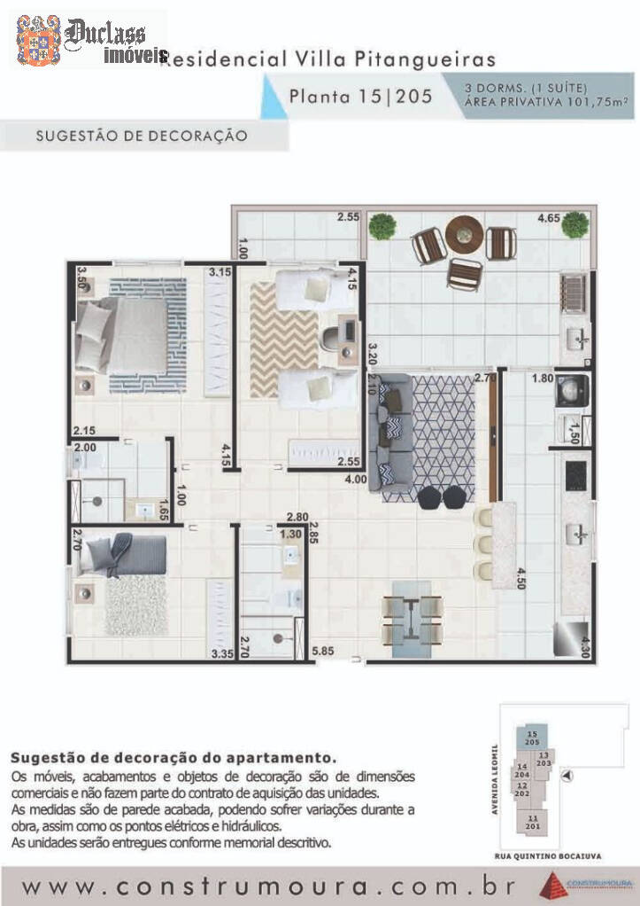 Apartamento à venda com 3 quartos, 101m² - Foto 2