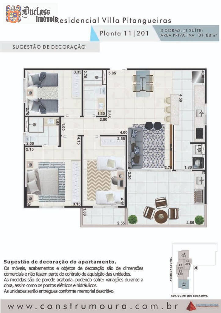 Apartamento à venda com 3 quartos, 101m² - Foto 2