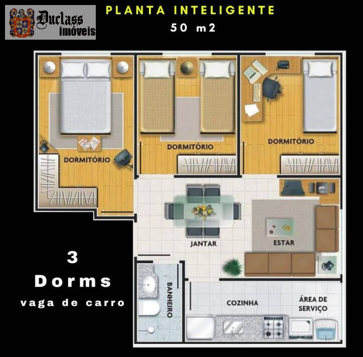 Apartamento à venda com 3 quartos, 50m² - Foto 5