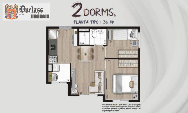 Apartamento à venda com 2 quartos, 36m² - Foto 11