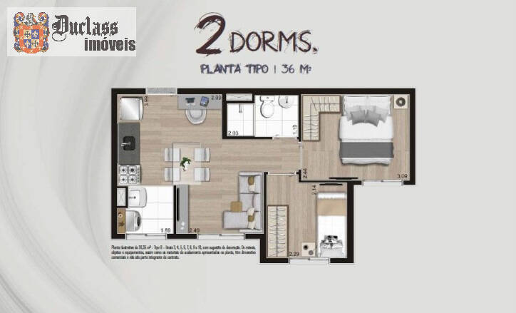 Apartamento à venda com 2 quartos, 36m² - Foto 12