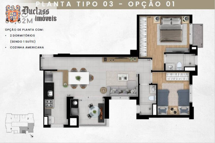 Apartamento à venda com 2 quartos, 67m² - Foto 9