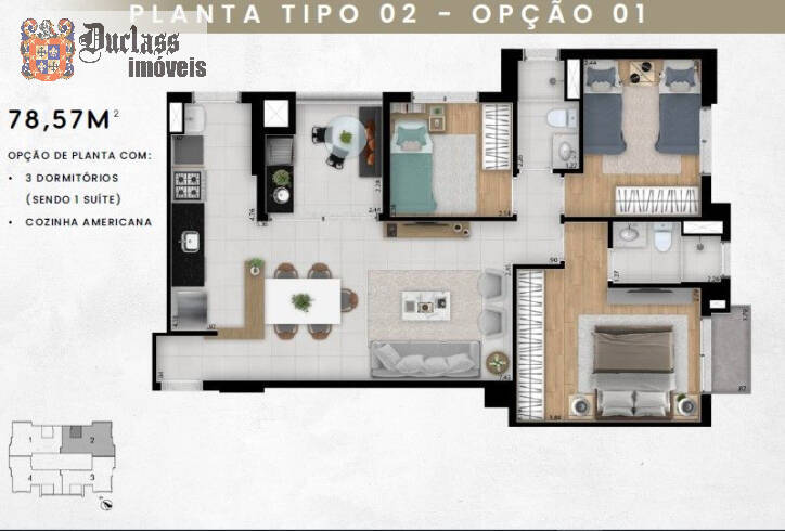 Apartamento à venda com 3 quartos, 78m² - Foto 9