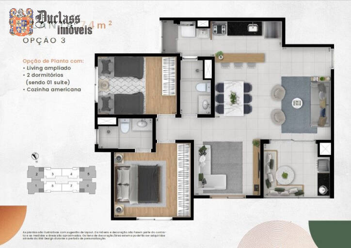 Apartamento à venda com 2 quartos, 61m² - Foto 4